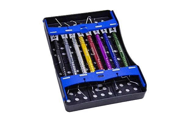 Kit Curetas de elevación de seno maxilar 8 piezas con Estuche Poly
